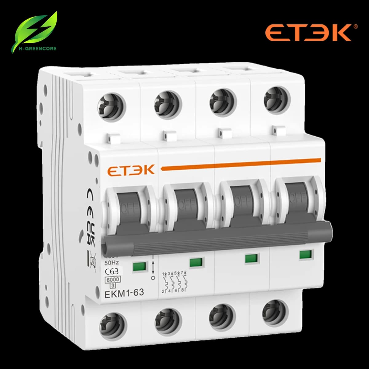 Aptomat ETEK AC EKM1-63-4C63
