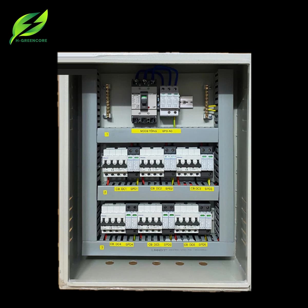 Tủ điện năng lượng mặt trời hòa lưới 30kW-40kW-50kW 3 pha 6 Strings
